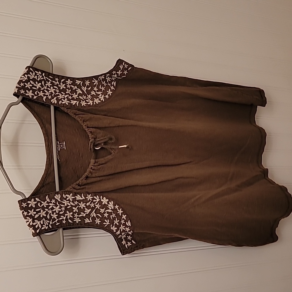 Eddie Bauer Olive Green Embroidered Tank Top XL